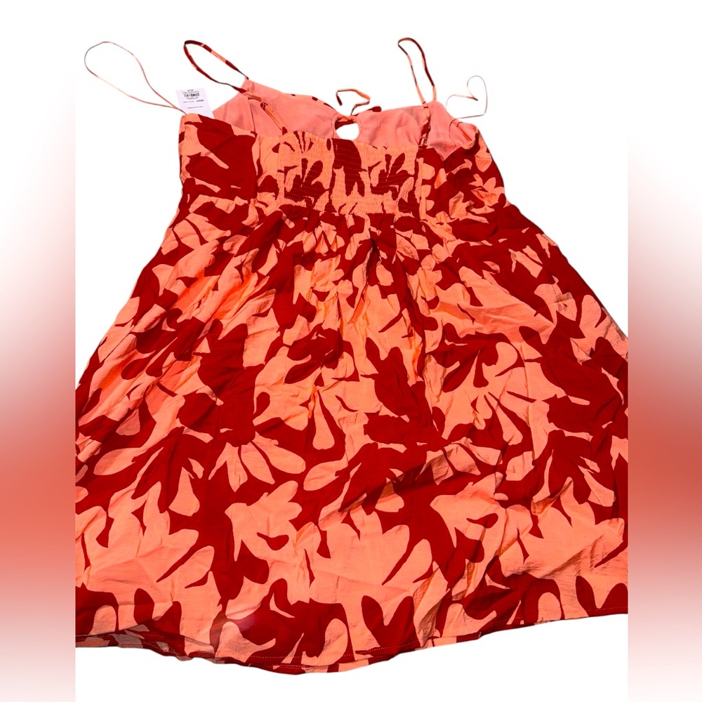 Nine West Red& Pink Floral Dress Size XXL - Picture 2 of 4